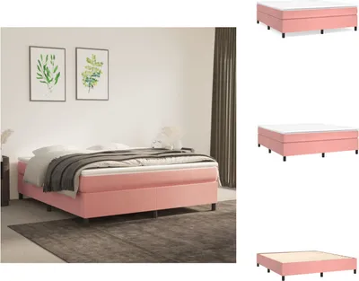 Produktbild von vidaXL Boxspringbett Rosa 160x200 cm Samt -  Betten & Bettgestelle