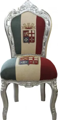 Produktbild von Casa Padrino Barock Esszimmer Stuhl Italien / Silber Antik Stil