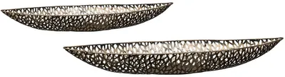 Productafbeelding van Gilde Schale, "Purley", metaal, goudkleurig, set van 2, lengte 19 cm, breedte 58 cm, hoogte 7 cm. Artikelnummer: 84084 4001250840848