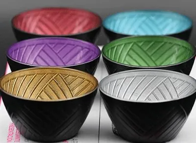 6 bunte Glasschalen, Dessertschalen, 215 ml, stapelbar