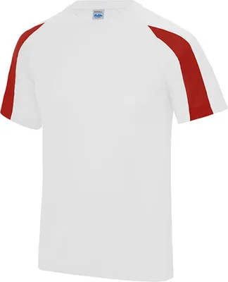 Produktbild von Just Cool JC003 | Contrast Cool Sport T-Shirt + WRAP - Farbe: Arctic White/Fire Red - Größe: L