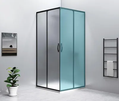 Produktbild von Gelco SIGMA SIMPLY BLACK Schiebeduschtür für Eckeingang 900 mm, Brick Glas