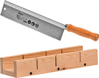 Feinsäge Gehrungssäge mit Holzgriff und Holz Schneidlade Handsäge Gehrungslade Holz Lade 45 und 90 Grad Säge Fußbodenleisten sägen verlegen Winkel schneiden Leisten online kaufen 924818 21631 4031765216319 Stabilo-Fachmarkt.de Dema