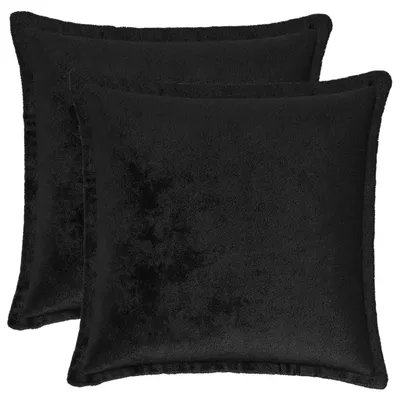 Immagine prodotto di vidaXL, 2 federe per cuscini, HOUTEN, nere, 50 x 50 cm, in flanella
