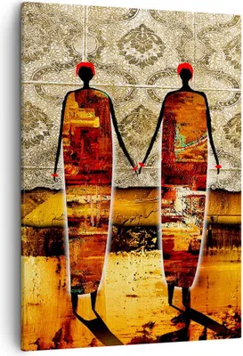 Produktbild von Bild auf Leinwand - Leinwandbild - Einteilig - Paar afrika wüste folklore - 50x70cm - Wand Bild - Wanddeko - Wandbilder - Leinwanddruck - Wanddekoration - Leinwand bilder - Wandbild - PA50x70-0659