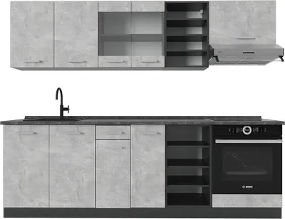 Produktbild von Küchenzeile Vicco R-Line Beton/Anthrazit 240 cm , AP Anthrazit, Model 53948