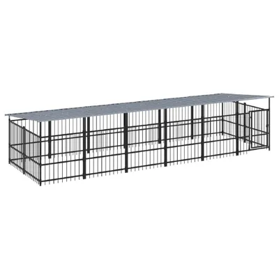 Obrázek produktu pro vidaXL Venkovní bouda pro psy se střechou Ocel 11,26 m²