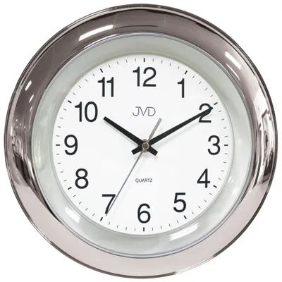 Produktbild von JVD TS13.1 Wanduhr Quarz analog silbern rund