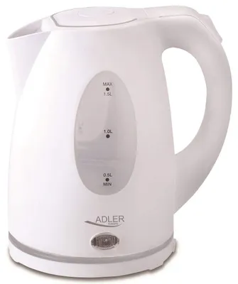 Wasserkocher 1,5 L, Kunststoff, 2000 W, Weiß, Wasserfilter