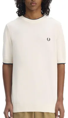 Produktbild von FRED PERRY TEXTURE FRONT KNITTED T-SHI Beige