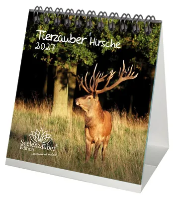 Produktbild von Tierzauber Hirsche Tischkalender 10x10cm für 2027 - Seelenzauber
