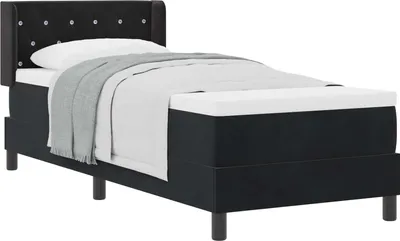 Obrázok produktu pre Posteľ s pružinovým rámom Čierny 200 x 80 cm Zamat