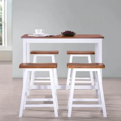 Produktbild von （Robust Möbel） Bartisch- und Hocker-Set 5-tlg. Massivholz - CL139838 - Esszimmer
