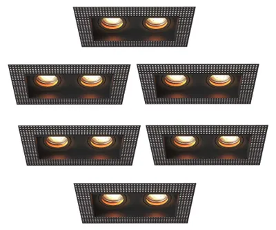 Image de Ledvion lot de 6 spot encastrable LED noir douille GU10 3W blanc chaud