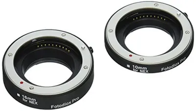 Productafbeelding van Macro Tussenringen - Lensverlengers - Close-up Fotografie - Automatische Koppelingen - 10mm en 16mm - Zwart