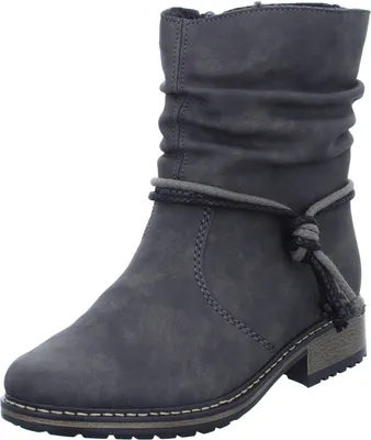 A single gray boot is shown against a white background.