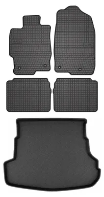 Zdjęcie produktu dla Dywaniki gumowe + mata bagażnika do Mazda 6 II GH 2007-2012 (sedan) – czarne, dopasowane – Wielganizator SolidPRO