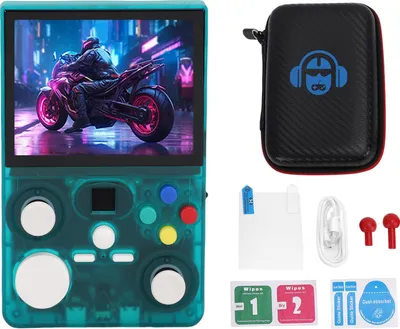 Produktbild von Handheld Game Console WiFi Open Source 3.5 Inch MIPI HD Screen Portable Retro Video Game Console with Dual Joystick Support for Linux System Green
