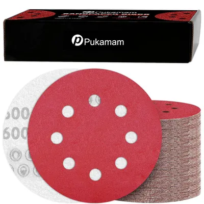 Obrázek produktu pro Brusný papír Klett, 125 mm, 8 děr, zrnitost 600, 120 kusů, pro excentrické brusky, vhodný pro dřevo, kov a barvy