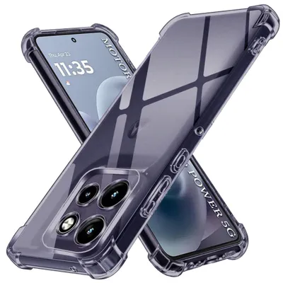 Produktbild von Techsuit – Stoßfestes transparentes Silikonetui für Motorola Moto G86 Power – rauchschwarz