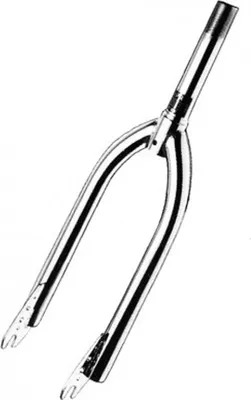 Image de Fourche de BMX 20 pouces, Ø 1 pouce à l'extérieur (21,2 mm à l'intérieur), 190 mm, filetage de 90 mm, chromée