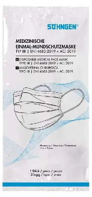 Produktbild von Medizinische Mundschutzmaske EN 14683-2019 IIR einzeln | Packung (1 Stück)