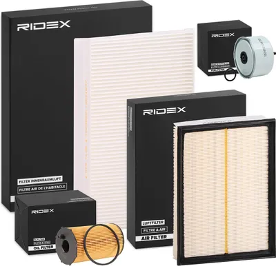 Produktbild von RIDEX Filterset Inspektionspaket Filtersatz für LAND ROVER Range Rover Sport (L320) Discovery IV (L319) Discovery III (L319) Discovery III Van (L319)