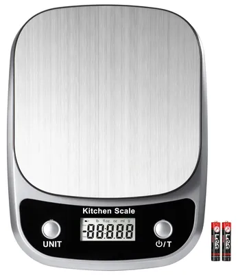 Digitale Küchenwaage 10 kg/1 g, Edelstahl, LCD, Tara-Funktion