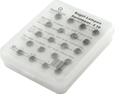Produktbild von QUADRIOS, 1802O018, Kugellampen Set E10, 1,5/2,5/4,5/4,8/12 V,20 teilig