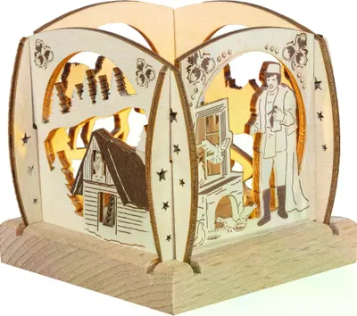 Zdjęcie produktu dla Lampion na tealight Mini lampion z bajkowymi scenami z "Trzech orzechów laskowych dla Kopciuszka" WxHxD 7x7x7cm NOWOŚĆ