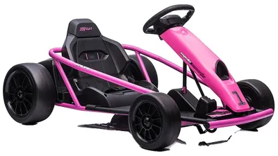 Obrázek produktu pro Elektrický motokár, rychlost 8 MPH, dva motory, růžově červený