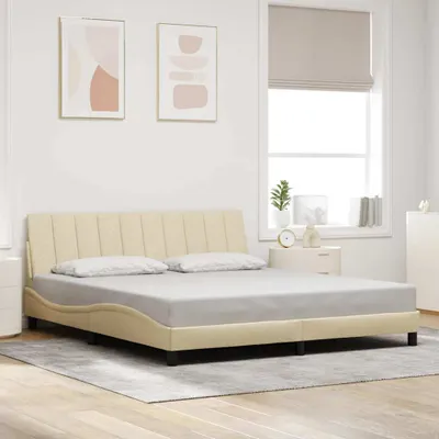Produktbild von vidaXL Bettgestell ohne Matratze "Hanko" Creme 180x200 cm Stoff
