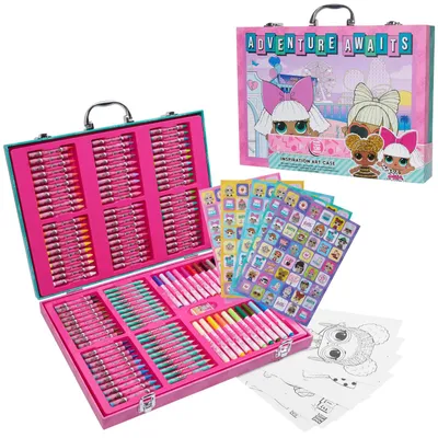 Produktbild von L O L Malset für Kinder Bastelset Kinder Mädchen Malzubehörset Geschenke für Mädchen ab 3 Jahren Rosa 130 Stück