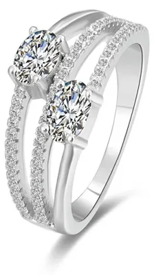 Produktbild von Silver ring with zircons AGG332 - Circuit: 52 mm