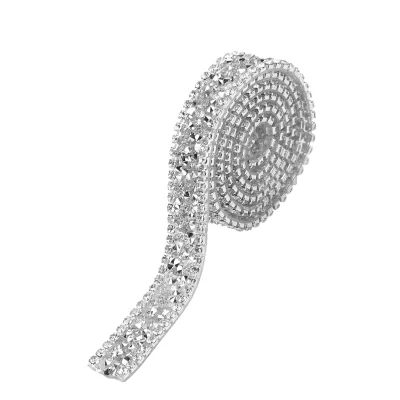 Obrázek produktu pro 1 yard 15mm Diamond Mesh Wrap Roll Sparkle Crystal Rhinestone Ribbon Dekorace (Silber)