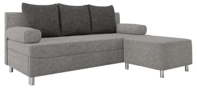 Produktbild von MIRJAN24 Schlafsofa Dover mit Bettkasten und Schlaffunktion, Bettsofa, Couch vom Hersteller (Sofa mit Polsterhocker, Farbe: Lux 05 + Lux 06)