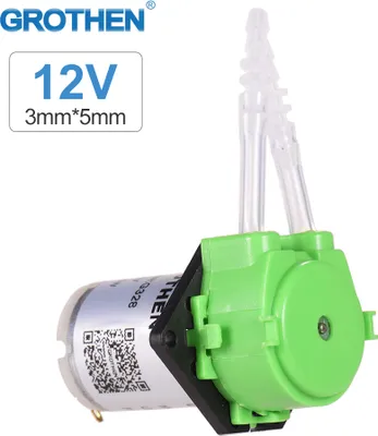 Produktbild von GROTHEN DC 12V Dosierpumpe Schlauchpumpe Mini Wasser Flüssigkeitspumpe Schlauchkopf Selbstansaugende Funktion für die chemische Analyse von Aquarienlabors Dosieradditive im Flachbildschirm-Stil