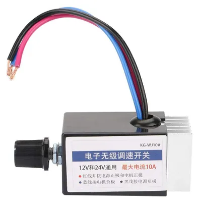 DC-Motor-Drehzahlregler 12/24 V, 10 A, 120/240 W, stufenlos