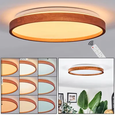 Produktbild von Canino Deckenlampe aus Metall/Holz/Kunststoff in Natur/Braun/Weiß