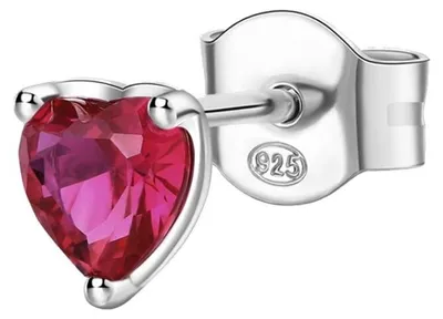 Produktbild von Silberne einzelne Ohrringe Fancy Passion Ruby Heart FPR91