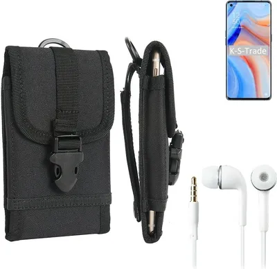 Produktbild von K-S-Trade Holster Schutz Hülle kompatibel mit Oppo A32 Gürteltasche Handy Hülle Tasche outdoor Seitentasche schwarz 1x + Kopfhörer