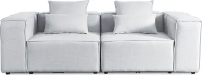 Produktbild von HOME DELUXE - Sofa VERONA - Hellgrau, Größe: S - ca. 240 x 70 x 120 cm, Sitzhöhe: 46 cm, Sitztiefe: 80 cm, inkl. Kissen I Modulares Sofa Modulsofa Ecksofa Wohnlandschaft