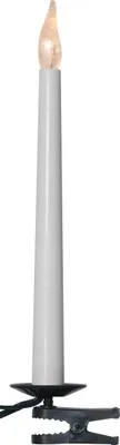 Produktbild von Schmale Baumkerzen-Lichterkette ,Slimline', 16 weiße Kerzen, Batterie + Timer, warmweiß, L 750cm