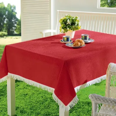 Produktbild von EMHELLE Gartentischdecke Garten Balkon Terrasse 130 x 180 cm, Rot