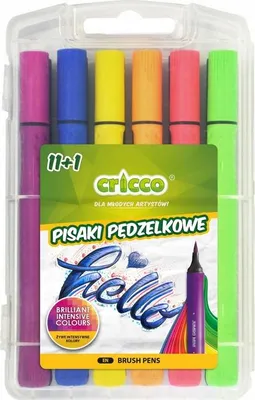 Zdjęcie produktu dla Flamastry Pisaki Z Końcówką Pędzelkową Cricco11+1