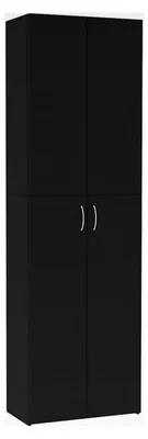 Produktbild von Büroschrank Aktenschrank Mehrzweckschrank Aufbewahrungsschrank Beistellschrank Holzschrank Schwarz 60x32x190cm