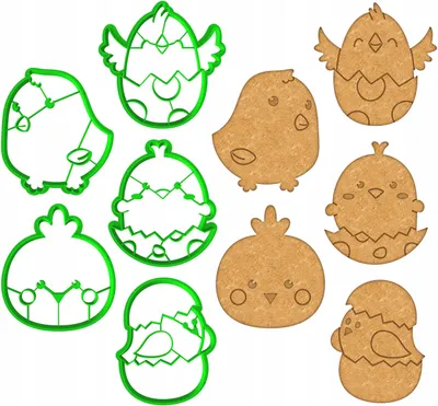 Produktbild von Cookie Monster Oster-Ausstecher Küken 5er Set XL
