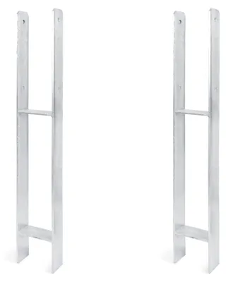 Zdjęcie produktu dla Alberts 2 x wsporniki słupka H, 111x800 mm, grubość materiału 6 mm, głębokość 60 mm, ocynkowane ogniowo