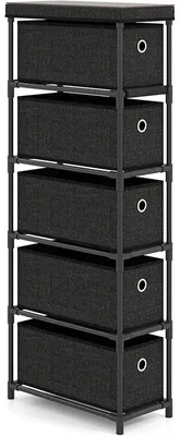 Produktbild von Kommode mit 5 Schubladen MC43649IT, 40 x 19 x 100 cm, schwarz