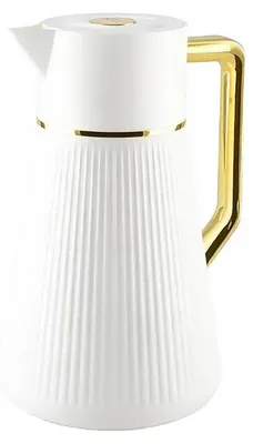 Produktbild von Weiße Kaffeekanne mit goldenem Henkel, 1 l